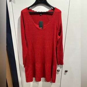 Wild Fable Red Ribbed Knit Top